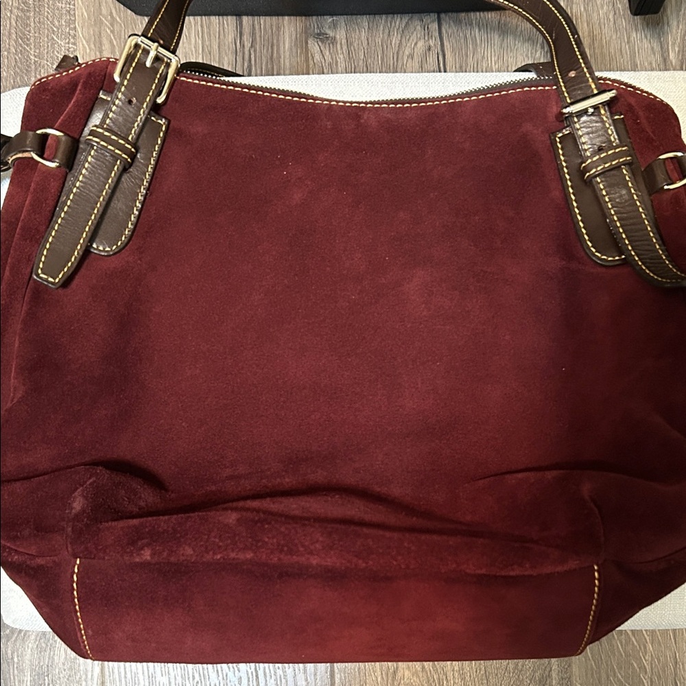 Burgundy Suede Handbag - Picture 4 of 6
